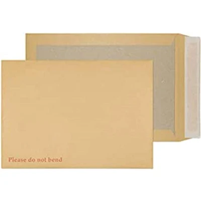 Image of Indigo C4 A4 Manilla Hardback Boardback Peel &amp; Seal DO NOT Bend Pocket Envelopes Pack 50 (229 x 324mm)