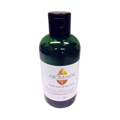 Image of Relaxing Massage Oil 100ml with Sweet Orange, Sandalwood &amp; Bergamot in Grapeseed 100% Pure Natural for Men or Women