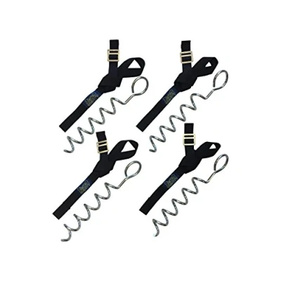 Image of Zero Gravity Trampoline Tie Down Ground Anchor Fixing Kit, Heavy Duty, Strong and Galvanised (Corkscrew)