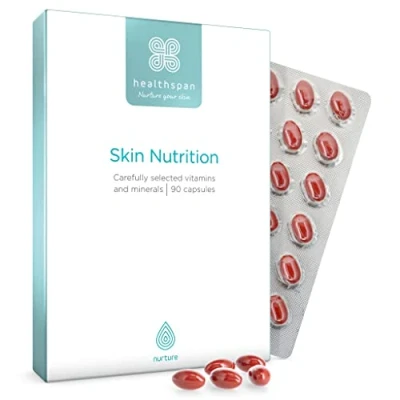 Image of Healthspan Skin Nutrition (45 Days Supply) Essential Nutritional Support for Healthy, Beautiful Everyday Added Vitamins &amp; Minerals Includes Blackcurrant Seed Oil, Grapeseed Oil Omega 3
