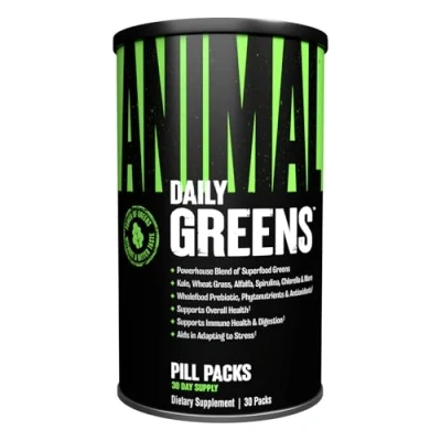 Image of Animal Greens Pak Chlorophyll, Spectra, Superfood Whole Food Prebiotic and Probiotic Super Digestion Blend for Gut Health, Convenient Daily Pill Packs, 30 Count