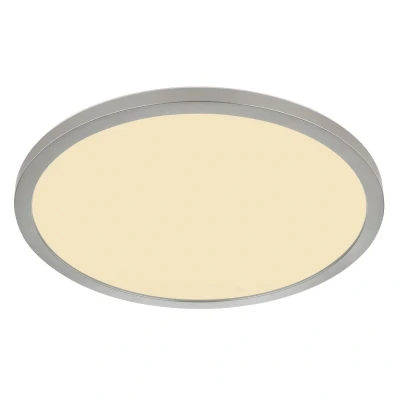 Image of Sapana 42cm Round Flush Ceiling Light Nickel Matt IP44 LED 3000K