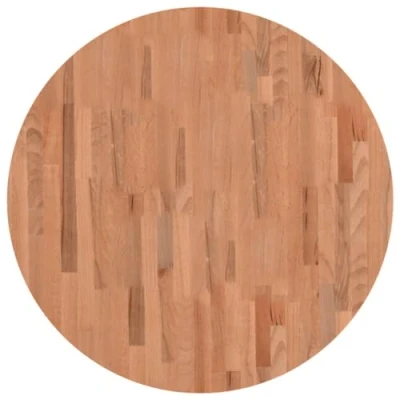 Image of vidaXL Solid Beech Wood Table Top, Natural Color, 80cm Diameter Round Design, Perfect for Coffee Table, Easy to Clean Surface, Individual Grains