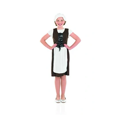 Image of Fun Shack Kids Tudor Girl Costume Childrens Historical Maid Servant Dress Outfit Medium