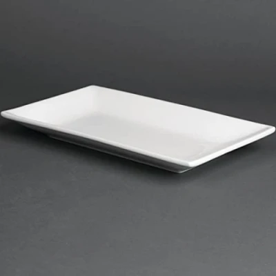 Image of Olympia Serving Rectangular Platters 250X150mm Porcelain White Catering 4pc