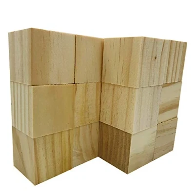 Image of Fycooler Basswood Whittlers Carving Blocks,Wood Carving/Whittling Kit,Unfinished Wood Blocks for Carving, DIY Hobby Whittler Art Sculpturing Craft 5x5x5cm 12Pcs