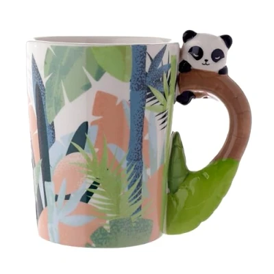 Image of Puckator Pandarama Panda Ceramic Shaped Handle Tea Coffee Mug Funny Home Accessories Cute Gifts for Girlfriend Large Mugs Men Women Hot Drinks Cups Presents Secret Santa Gift Cup Set