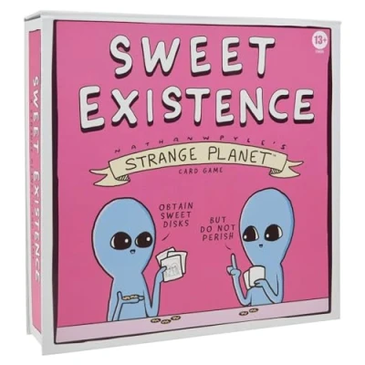 Image of Hasbro Gaming Sweet Existence, A Strange Planet Family Friendly Party Card Game Inspired by The Webcomic and Books Nathan W. Pyle, for Ages 13 Up