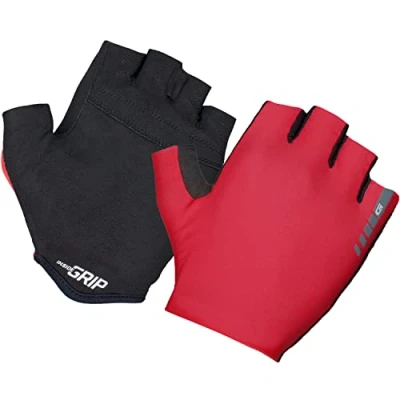 Image of GripGrab Aerolite Insidegrip Professional Summer Cycling Gloves Unpadded Short Finger Anti Slip Road Bike TT Track, Red, XL