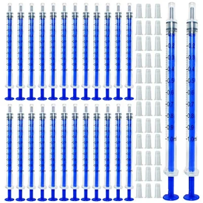 Image of Gebildet 100pcs 1ml Syringe with Luer Slip Tip and Caps(No Needle), Pet Medicine Syringe, for Small Pets Feeding Essential Oil Separator[Non Medical Use]