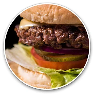 Image of 2 x 30cmVinyl Stickers Tasty Cheeseburger Junk Food Treats Decals for Car Van Luggage Scrap Book Fridge #8555