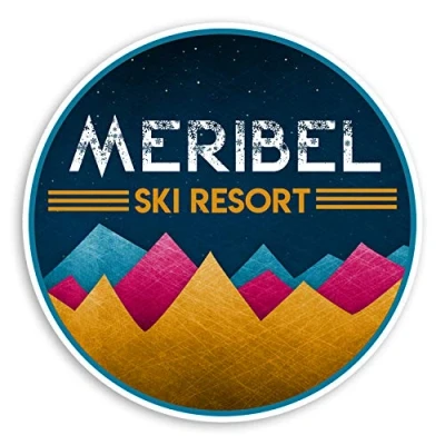 Image of 2 x 10cm Meribel France Vinyl Stickers Ski Snowboard Luggage Sticker #31287 (10cm Wide)
