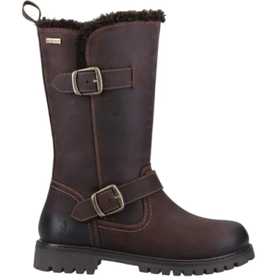 Image of Hush Puppies Women&#039;s Winnie Mid Calf Boot, Brown, 8 UK