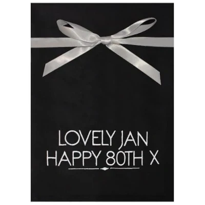 Image of Personalised Name &amp; Message Embroidered Cotton Tea Towel