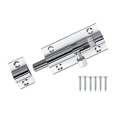 Image of TERF® Door Bolt Polished Chrome Barrel Slide Lock 38mm [1.5&#039;&#039;] Latch with Screws Ideal for Internal and External Doors Locks Bedroom Bathroom Toilet Shed Gate Cupboards Cabinets