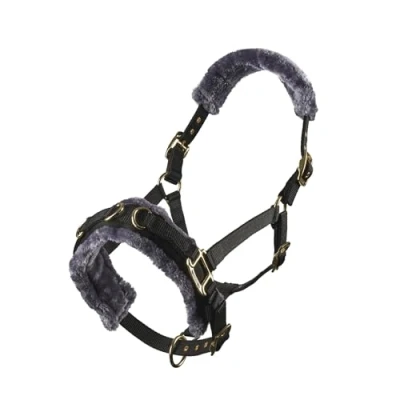 Image of Shires Fleece Lined Lunge Cavesson in Black 4168, Black, Pony