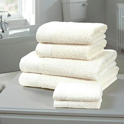Image of Rapport Chatsworth White 6 Piece Luxurious Super Soft Egyptian Combed Cotton Towel Bale