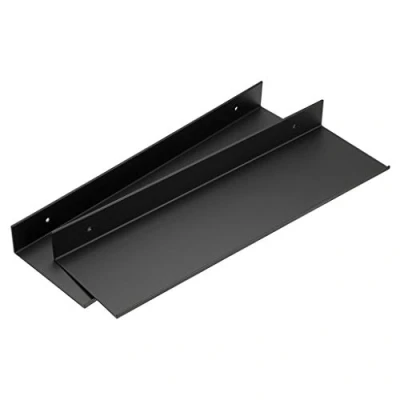 Image of SUMNACON Set of 2 Wall Mounted Floating Shelves Aluminum Alloy Display Shelf Bathroom Organiser Home Decor Rack for Living Room, Office, Bedroom, Bathroom, Kitchen (40CM,Black)
