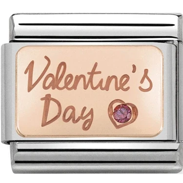 Image of Nomination Classic Rose Gold CZ Valentine&quot;;s Day Love &amp; Hearts