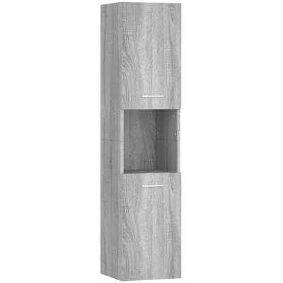 Image of vidaXL Bathroom Cabinet Grey Sonoma 30x30x130 cm Engineered Wood