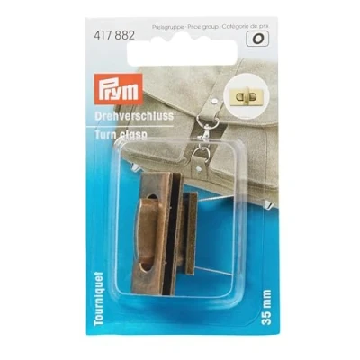 Image of Prym Turn Clasp for Bags, Antique Brass Brushed
