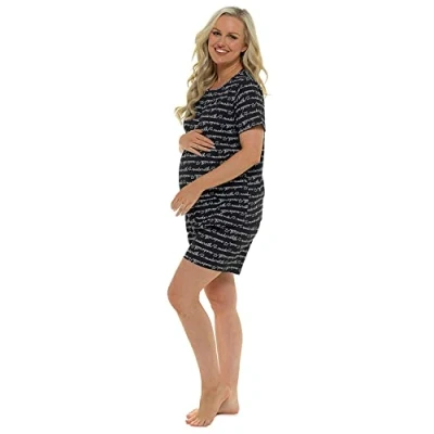 Image of Undercover Ladies Maternity AOP Short Pyjamas LN1614 Black 8 10