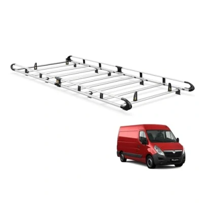 Image of Van Guard ULTI Rack Aluminium Bar Roof for Vauxhall Movano (2010 2021) [L3H2 Models] Includes Full Width Rear Roller and 2 Pairs Load Stops