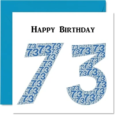 Image of Fun 73rd Birthday Cards for Men Shapecloud Happy Card Dad Mum Great Grandad Grandpa Nanny Grandma Gran Uncle Auntie, 145mm x Greeting Cards,