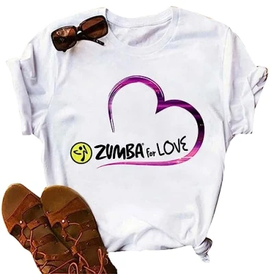 Image of Women&#039;s Zumba Athletic Top T Shirt Loose Cut Dance Fitness Clothing Sport Women Training White