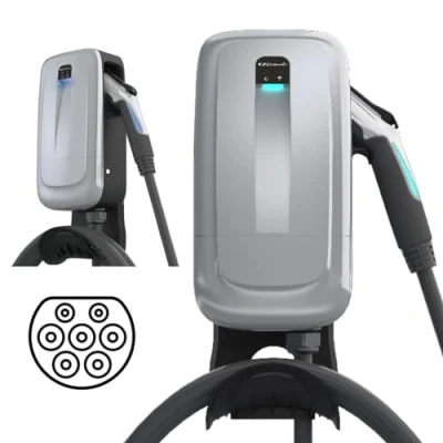 Image of Schumacher SEV455 Wall Charger for Hybrid and Electric Vehicles Intelligent Single Phase Type 2 Charging Station, 32A, 230V, 7.4kW Indoor/Outdoor Use Sleek Design
