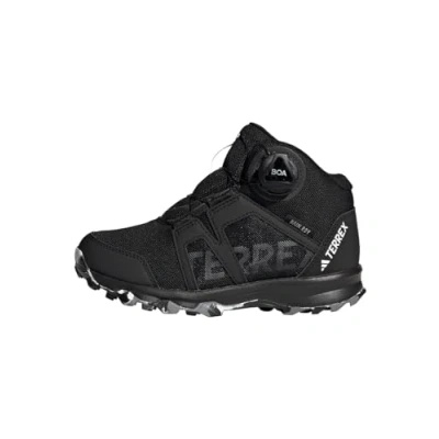 Image of Adidas Terrex BOA MID RAIN.RDY Hiking shoes for kids, Size: 13K, Core black/footwear white/grey three Textile/synthetics