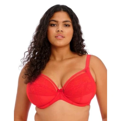 Image of Elomi Womens Kendra Underwired Plunge Bra Red Polyamide Size 32GG