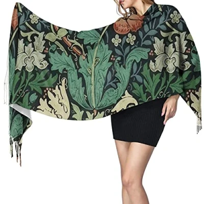 Image of 408 Scarf For Women William Morris Compton Flower Art Nouveau Pattern Shawl Wraps Lightweight Shawls Scarves Soft Wedding Birthday Gifts 72X197Cm