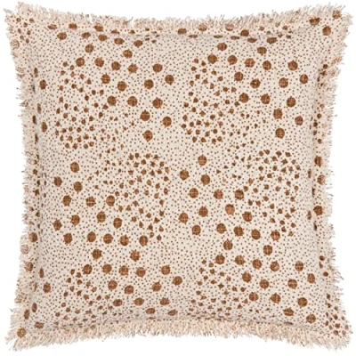 Image of Yard Hara Woven Fringed Feather Filled Cushion Yellow Cotton One Size