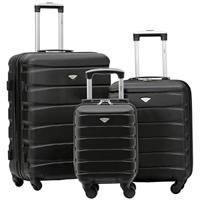 Image of Flight Knight Travel Cabin Suitcase Lightweight Luggage 4 Wheel ABS Hard Shell Ryanair Bags 55 x 40 20 (Priority) Small Carry Ons Approved for Over 60 Airlines easyJet, Jet2