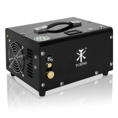 Image of TUXING 4500Psi PCP Air Compressor,Oil/Water Free,Powered by 12V Car DC or Home 220V AC with Power Converter and Built in Water Oil Filter, for Rifle/Pistol Paintball Tank Pump