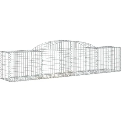 Image of vidaXL Arched Gabion Basket 300x50x60/80 cm Galvanised Iron
