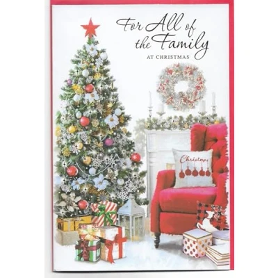 Image of Christmas Card For All The Family 23 x 15 Cm (9 6 inches) of at Tree