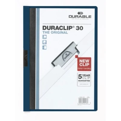 Image of Duraclip 30 Report File 3mm A4 Midnight Blue (Pack 25) 220028 Durable