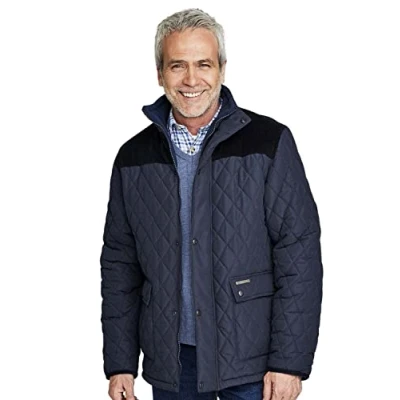 Image of Champion Mens Lewis Country Estate Quilted Fleece Coat Navy XL