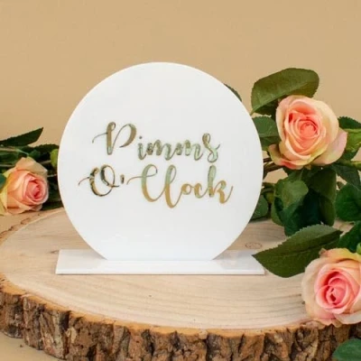 Image of Custom Pimms O&#039;Clock Acrylic Drink Sign