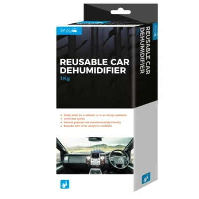 Image of Simply DEH001 Reusable Car Dehumidifier Quick Drying suitable for Microwaving, Strong Absorption 40% of Weight in moisture, Eco Friendly Granules, Unlimited Cycles , Grey