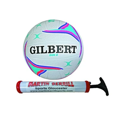 Image of Gilbert APT Training Netball With Free Hand Pump (Purple, Size 5)