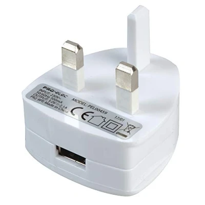 Image of Pro Elec PEL00459 5V, 2.1A USB mains Power Adaptor, White