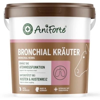 Image of AniForte Bronchial Herbs Horse 1 kg Natural with Methylcysteine for Cough &amp; Colds, Support Respiratory Diseases, as Supplementary Food Clearing Tract