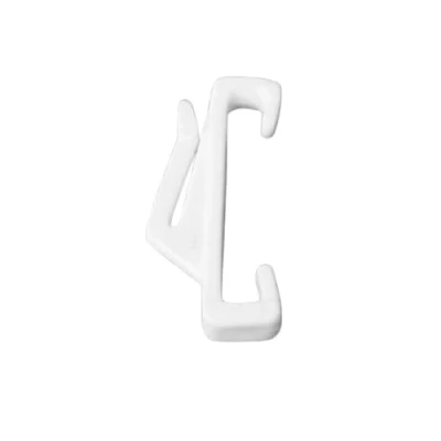 Image of Harrison Super/Standard White Curtain Track Gliders Nylon Plastic Rail Hooks (50)