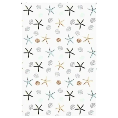 Image of vidaXL Shower Roller Blind Multicolor 150x240 cm Water Resistant PEVA Shell Fish Pattern Space Saving &amp; Adjustable Privacy