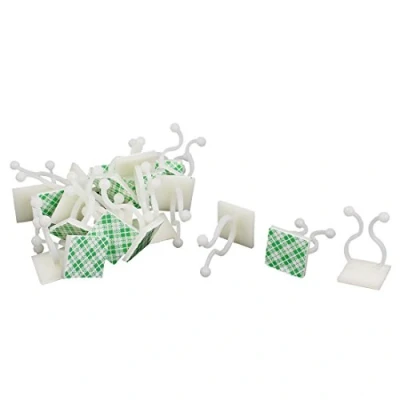 Image of N/A Self Adhesive Twist Lock Wire Holder Cable Tie 6 15 mm 22 Pieces White