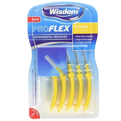 Image of Wisdom Pro Flex Interdental Brush 0.70mm Yellow 5 Brushes Per Pack (1)