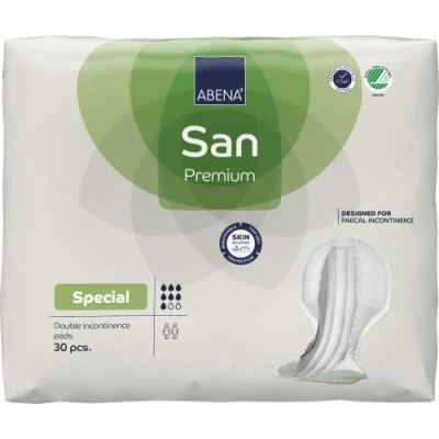 Image of ABENA San Mens &amp; Womens Incontinence Pads, Breathable Comfortable, Fast Absorption, Discreet Effective Shaped Pads for Men/Women Special Air Plus, 2000ml Absorbency, 30PK